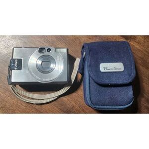 Canon Silver Digital Camera with Blue Case